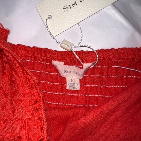 SIM & SAM NWT CROCHET HALTER/CROP CINCHED WAIST ADJUSTABLE STRAPS SIZE MEDIUM - Picture 5 of 7